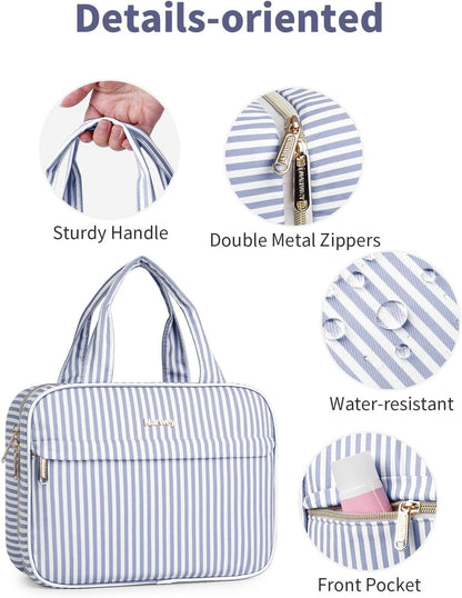 Hanging Toiletry Bag for Women Checkered Travel Makeup Bag Cosmetic Make Up Organizer Toiletries Bag for Travel Essentials Accessories (Mint Green Checkerboard, Medium)