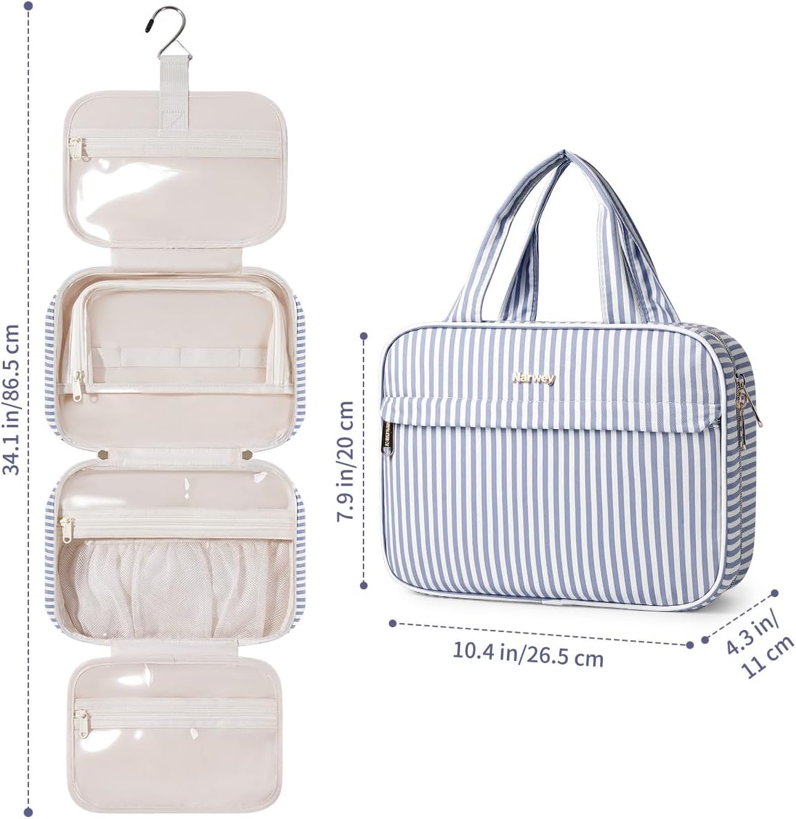 Hanging Toiletry Bag for Women Checkered Travel Makeup Bag Cosmetic Make Up Organizer Toiletries Bag for Travel Essentials Accessories (Mint Green Checkerboard, Medium)