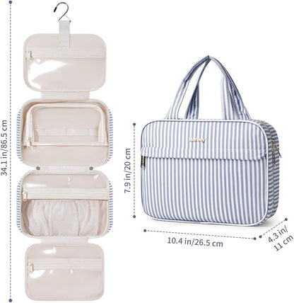 Hanging Toiletry Bag for Women Checkered Travel Makeup Bag Cosmetic Make Up Organizer Toiletries Bag for Travel Essentials Accessories (Mint Green Checkerboard, Medium)
