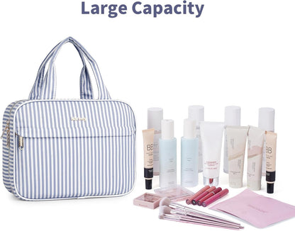 Hanging Toiletry Bag for Women Checkered Travel Makeup Bag Cosmetic Make Up Organizer Toiletries Bag for Travel Essentials Accessories (Mint Green Checkerboard, Medium)