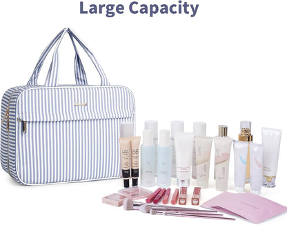 Hanging Toiletry Bag for Women Checkered Travel Makeup Bag Cosmetic Make Up Organizer Toiletries Bag for Travel Essentials Accessories (Mint Green Checkerboard, Medium)