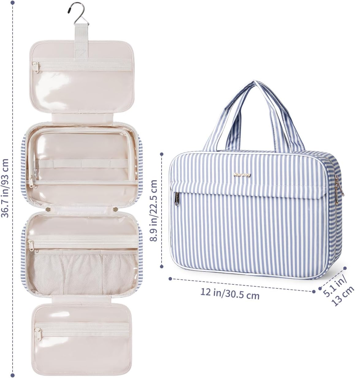 Hanging Toiletry Bag for Women Checkered Travel Makeup Bag Cosmetic Make Up Organizer Toiletries Bag for Travel Essentials Accessories (Mint Green Checkerboard, Medium)