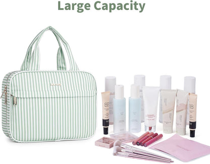 Hanging Toiletry Bag for Women Checkered Travel Makeup Bag Cosmetic Make Up Organizer Toiletries Bag for Travel Essentials Accessories (Mint Green Checkerboard, Medium)