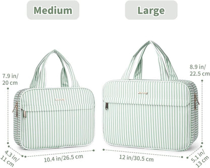 Hanging Toiletry Bag for Women Checkered Travel Makeup Bag Cosmetic Make Up Organizer Toiletries Bag for Travel Essentials Accessories (Mint Green Checkerboard, Medium)