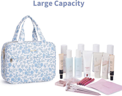 Hanging Toiletry Bag for Women Checkered Travel Makeup Bag Cosmetic Make Up Organizer Toiletries Bag for Travel Essentials Accessories (Mint Green Checkerboard, Medium)