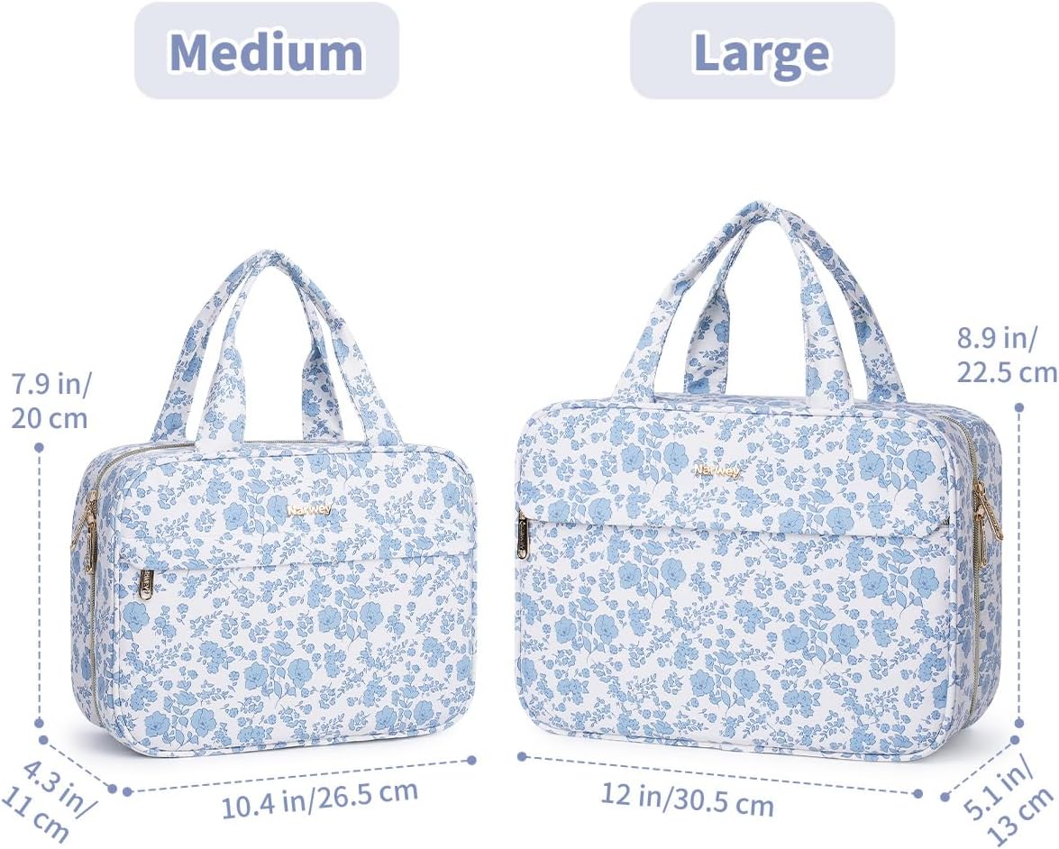 Hanging Toiletry Bag for Women Checkered Travel Makeup Bag Cosmetic Make Up Organizer Toiletries Bag for Travel Essentials Accessories (Mint Green Checkerboard, Medium)