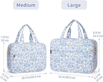 Hanging Toiletry Bag for Women Checkered Travel Makeup Bag Cosmetic Make Up Organizer Toiletries Bag for Travel Essentials Accessories (Mint Green Checkerboard, Medium)
