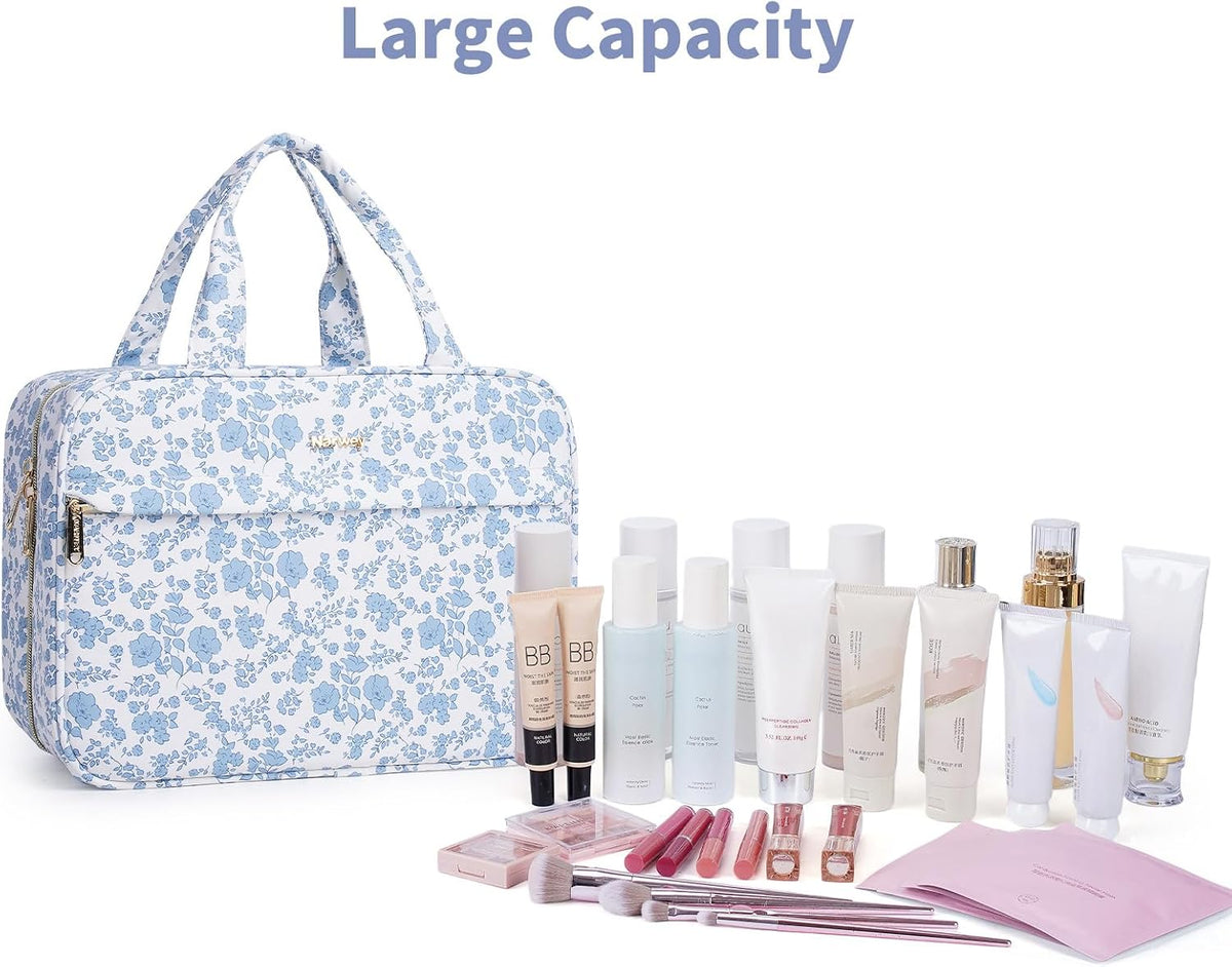 Hanging Toiletry Bag for Women Checkered Travel Makeup Bag Cosmetic Make Up Organizer Toiletries Bag for Travel Essentials Accessories (Mint Green Checkerboard, Medium)