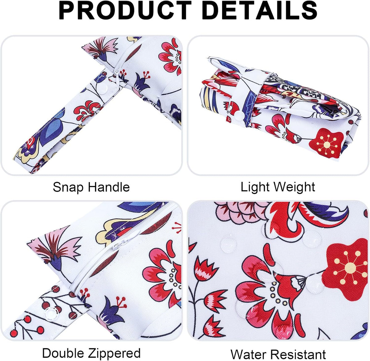2 Pack Waterproof Wet Dry Bags for Swimsuit & Cloth Diapers - Double Zippered Reusable Wet Bag - Leak-Resistant Storage Pouch Bag, Travel Essential for Beach Pool Gym (2pcs, Red Checkered)