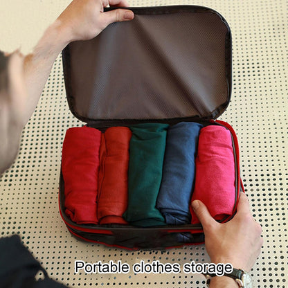 Compression Packing Cube 9L, Lightweight Nylon Travel for Suitcase with Wet Dry Separate Layers for and Dirty Clothing Storage in Grey (Grey) (Black)