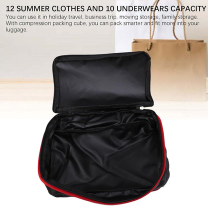 Compression Packing Cube 9L, Lightweight Nylon Travel for Suitcase with Wet Dry Separate Layers for and Dirty Clothing Storage in Grey (Grey) (Black)