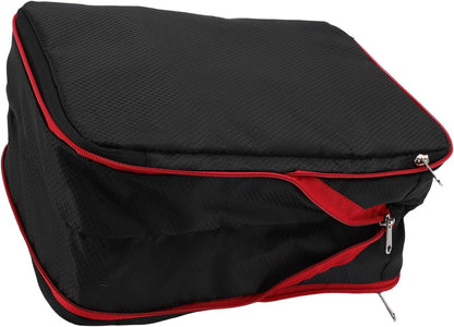Compression Packing Cube 9L, Lightweight Nylon Travel for Suitcase with Wet Dry Separate Layers for and Dirty Clothing Storage in Grey (Grey) (Black)