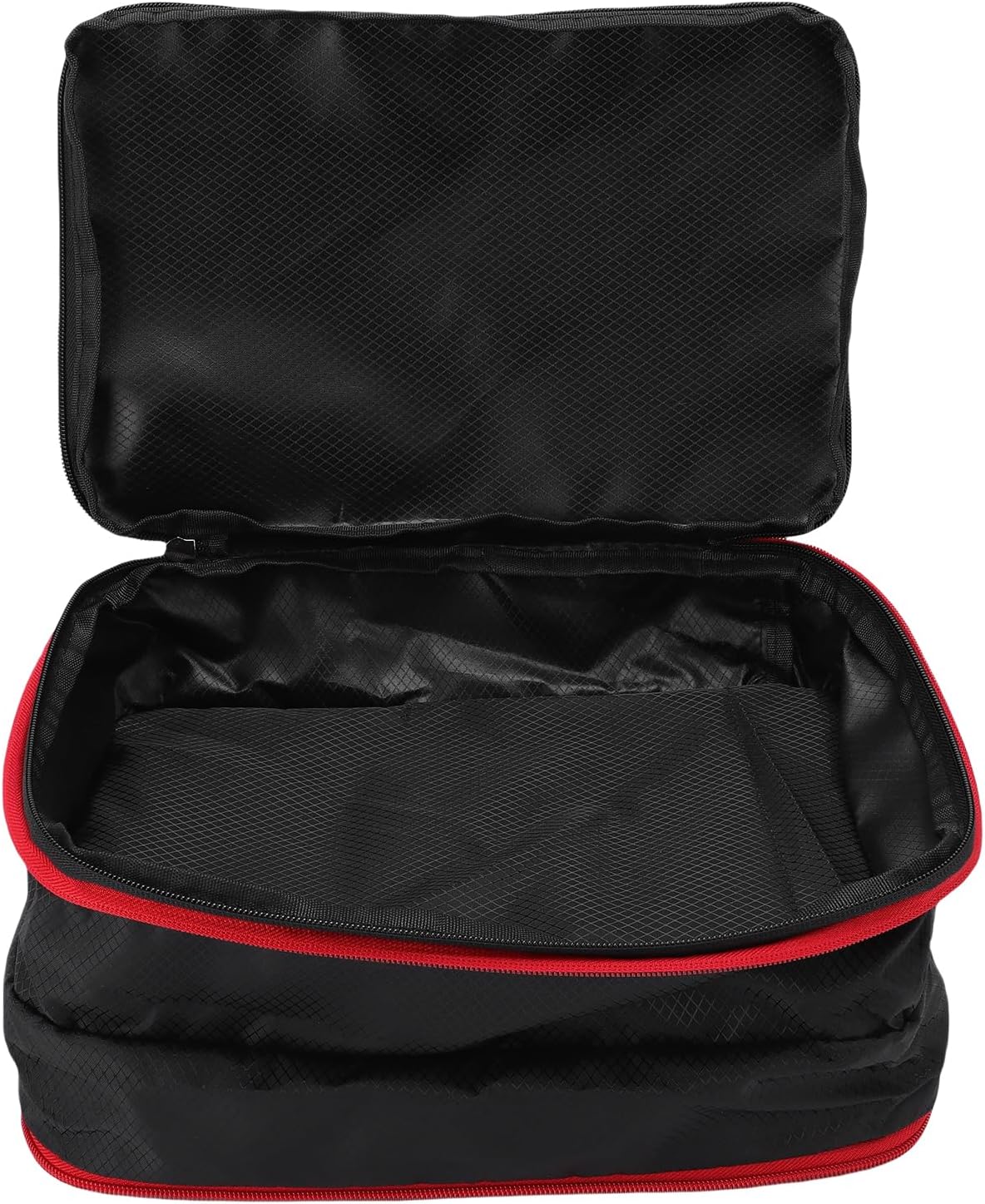 Compression Packing Cube 9L, Lightweight Nylon Travel for Suitcase with Wet Dry Separate Layers for and Dirty Clothing Storage in Grey (Grey) (Black)