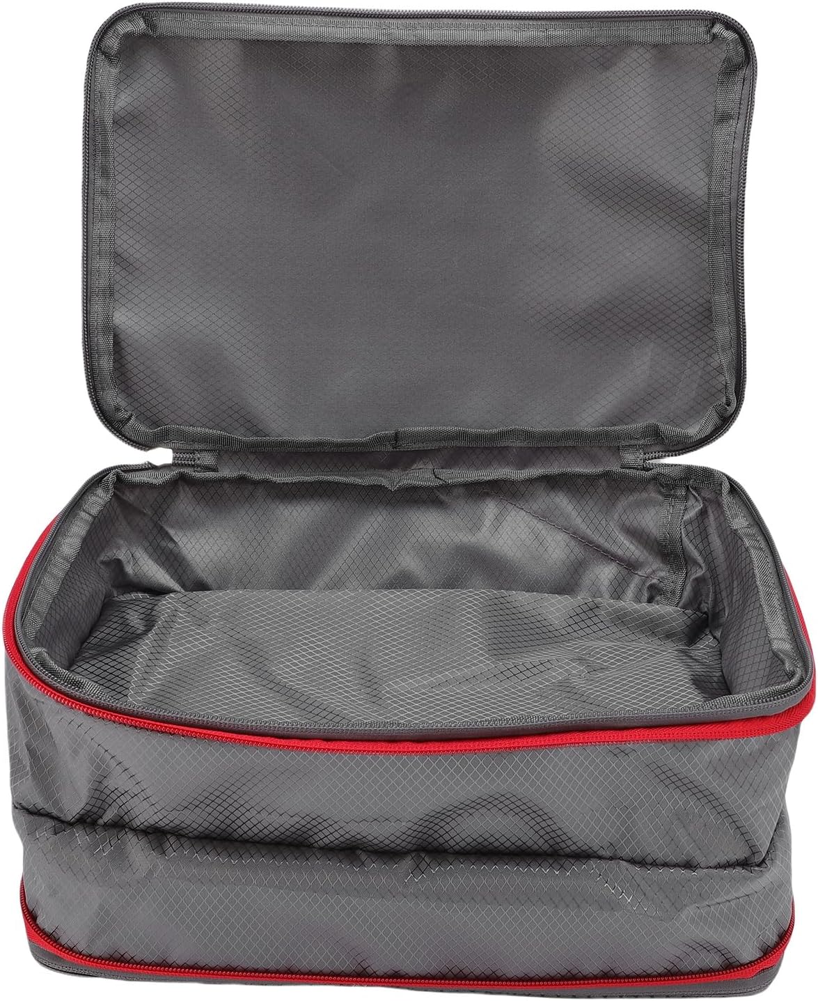 Compression Packing Cube 9L, Lightweight Nylon Travel for Suitcase with Wet Dry Separate Layers for and Dirty Clothing Storage in Grey (Grey) (Black)