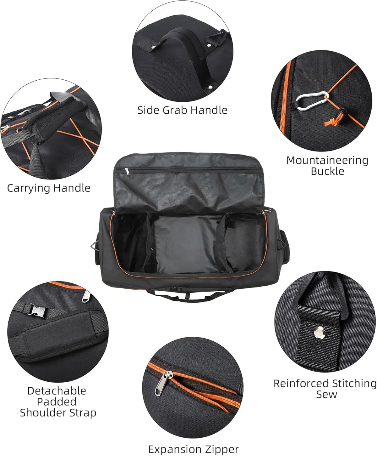 Rolling Duffle Bag with Wheels,110L/140L Expandable Soft-Sided Foldable Duffle Bag with 2 Rubber Wheels,Packable 32” Rolling Carry-On with Pockets & Compartments (Grey)