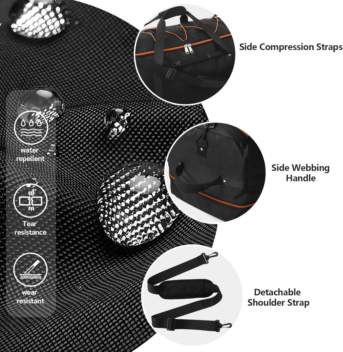 Rolling Duffle Bag with Wheels,110L/140L Expandable Soft-Sided Foldable Duffle Bag with 2 Rubber Wheels,Packable 32” Rolling Carry-On with Pockets & Compartments (Grey)