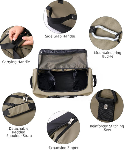 Rolling Duffle Bag with Wheels,110L/140L Expandable Soft-Sided Foldable Duffle Bag with 2 Rubber Wheels,Packable 32” Rolling Carry-On with Pockets & Compartments (Grey)