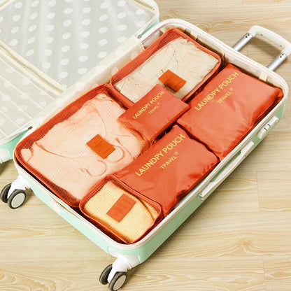 6 Set Packing Cubes for Travel Luggage Organizer Bags Reusable washable Suitcase Packing Cubes Set Travel Accessories Essentials (Orange)