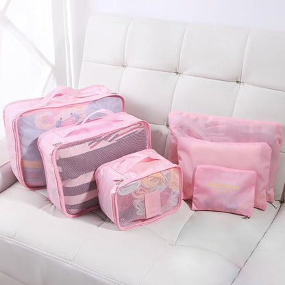 6 Set Packing Cubes for Travel Luggage Organizer Bags Reusable washable Suitcase Packing Cubes Set Travel Accessories Essentials (Orange)