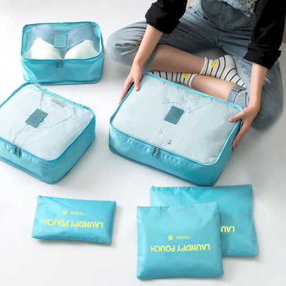 6 Set Packing Cubes for Travel Luggage Organizer Bags Reusable washable Suitcase Packing Cubes Set Travel Accessories Essentials (Orange)
