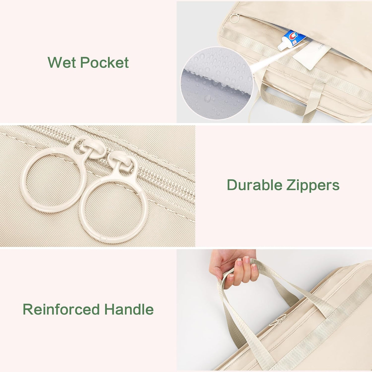 Hanging Travel Organizer for Clothes, 5 in 1 Portable Luggage Packing Cubes for Travel, Foldable Hanging Bag for Women, Green