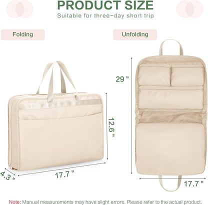 Hanging Travel Organizer for Clothes, 5 in 1 Portable Luggage Packing Cubes for Travel, Foldable Hanging Bag for Women, Green
