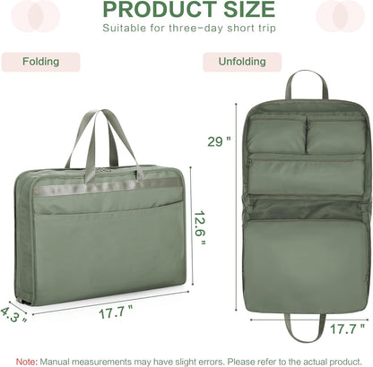 Hanging Travel Organizer for Clothes, 5 in 1 Portable Luggage Packing Cubes for Travel, Foldable Hanging Bag for Women, Green