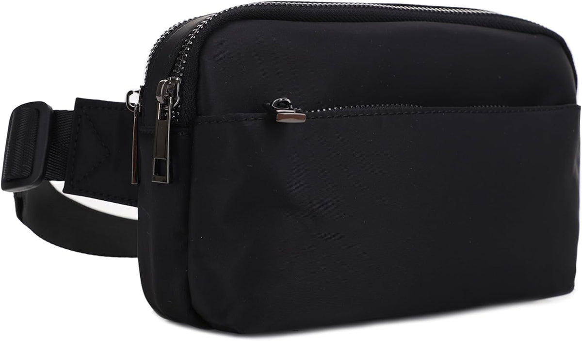 Crossbody Nylon Waist Pack with Adjustable Buckle Strap Fashion Multi Pocket Belt Bag | Neon Green