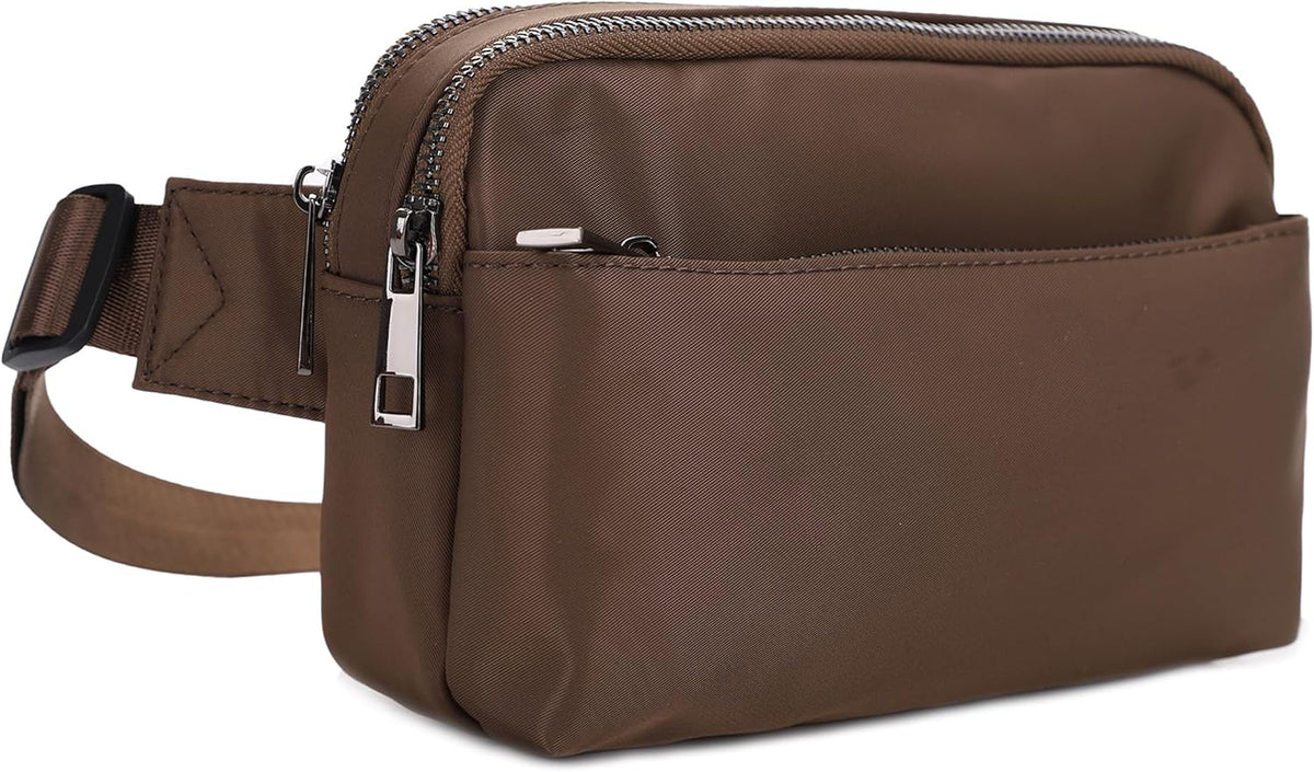 Crossbody Nylon Waist Pack with Adjustable Buckle Strap Fashion Multi Pocket Belt Bag | Neon Green