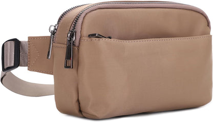 Crossbody Nylon Waist Pack with Adjustable Buckle Strap Fashion Multi Pocket Belt Bag | Neon Green