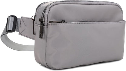 Crossbody Nylon Waist Pack with Adjustable Buckle Strap Fashion Multi Pocket Belt Bag | Neon Green