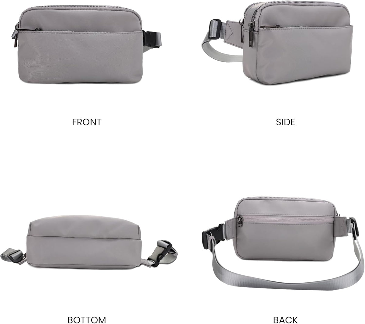 Crossbody Nylon Waist Pack with Adjustable Buckle Strap Fashion Multi Pocket Belt Bag | Neon Green