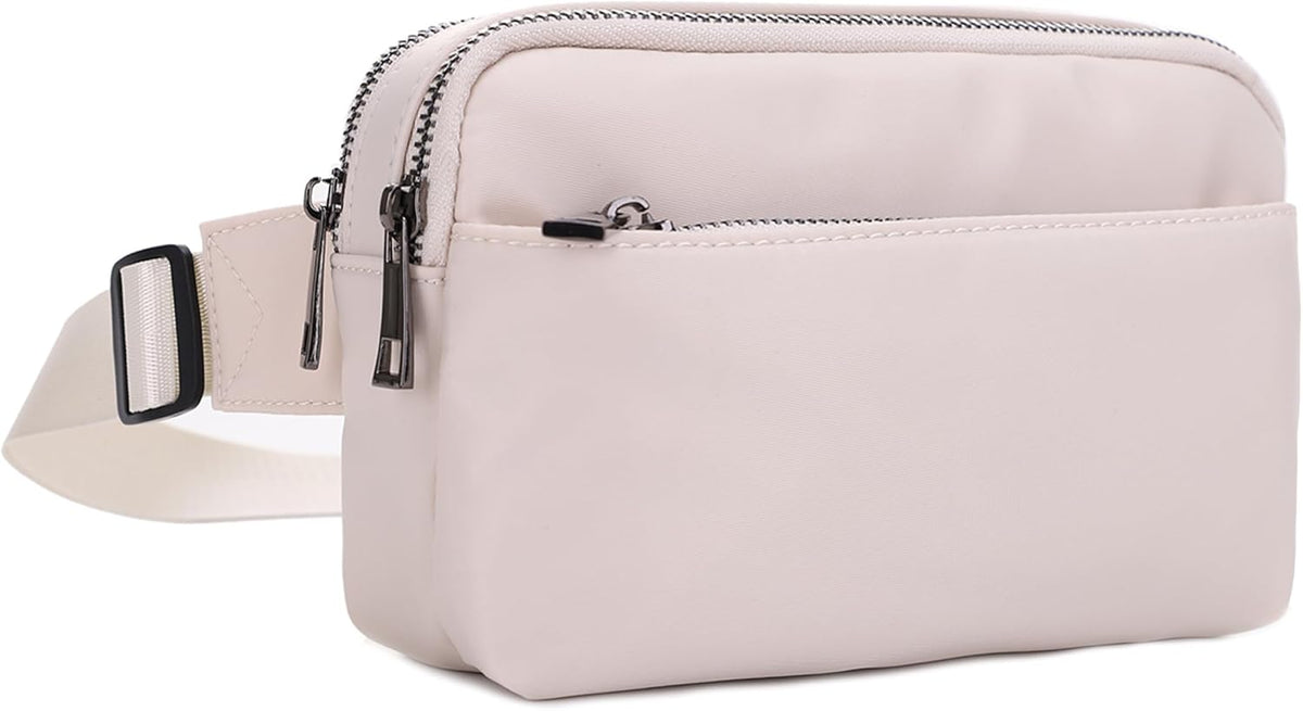Crossbody Nylon Waist Pack with Adjustable Buckle Strap Fashion Multi Pocket Belt Bag | Neon Green