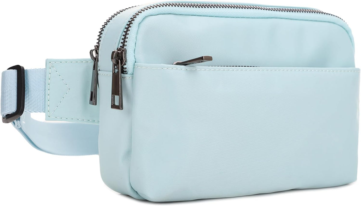 Crossbody Nylon Waist Pack with Adjustable Buckle Strap Fashion Multi Pocket Belt Bag | Neon Green