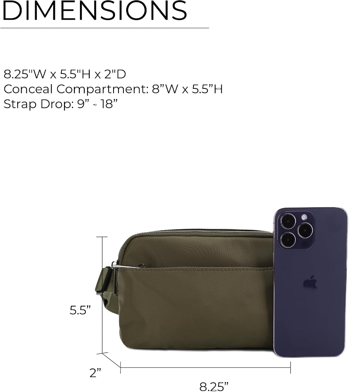 Crossbody Nylon Waist Pack with Adjustable Buckle Strap Fashion Multi Pocket Belt Bag | Neon Green