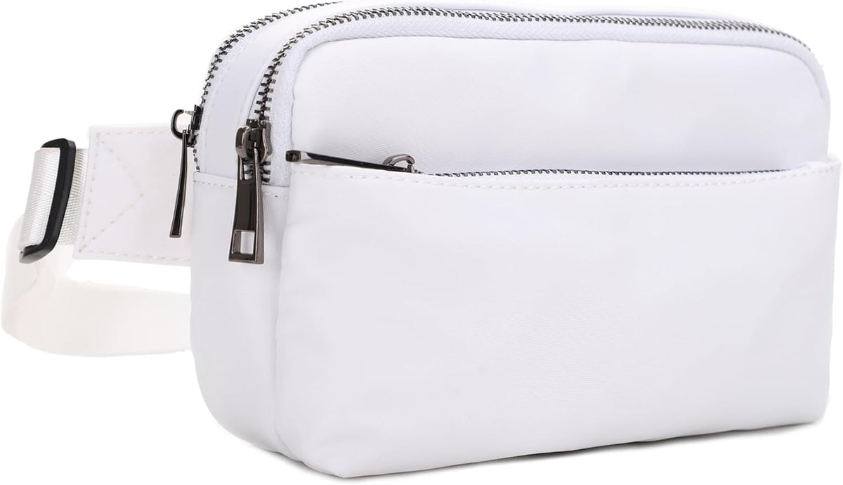 Crossbody Nylon Waist Pack with Adjustable Buckle Strap Fashion Multi Pocket Belt Bag | Neon Green
