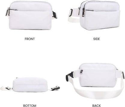 Crossbody Nylon Waist Pack with Adjustable Buckle Strap Fashion Multi Pocket Belt Bag | Neon Green