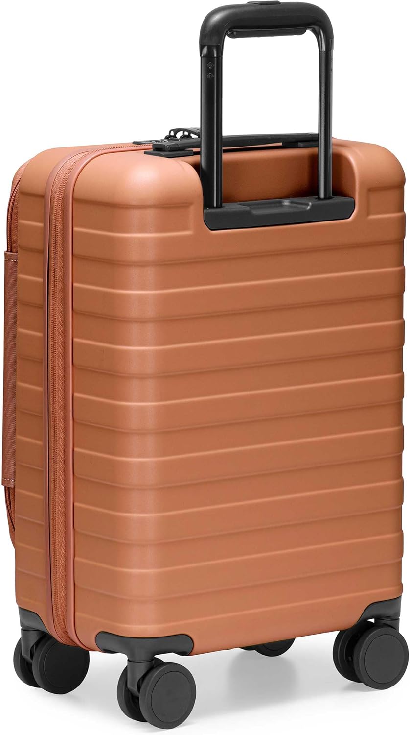 Novia Top Opening Expandable Polycarbonate Luggage with Spinner Wheels, Autumn Leaves, 21-Inch Carry-on
