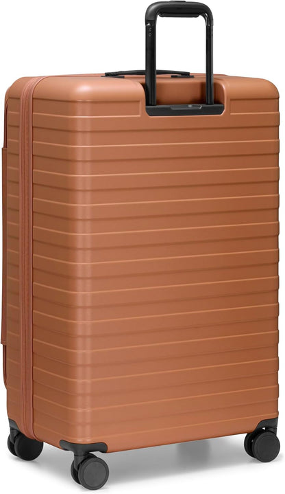 Novia Top Opening Expandable Polycarbonate Luggage with Spinner Wheels, Autumn Leaves, 21-Inch Carry-on