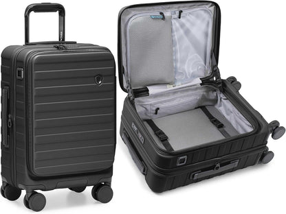Novia Top Opening Expandable Polycarbonate Luggage with Spinner Wheels, Autumn Leaves, 21-Inch Carry-on