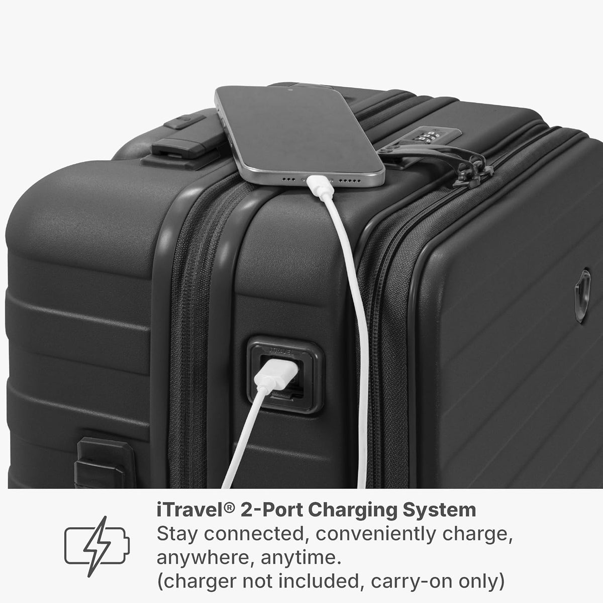 Novia Top Opening Expandable Polycarbonate Luggage with Spinner Wheels, Autumn Leaves, 21-Inch Carry-on