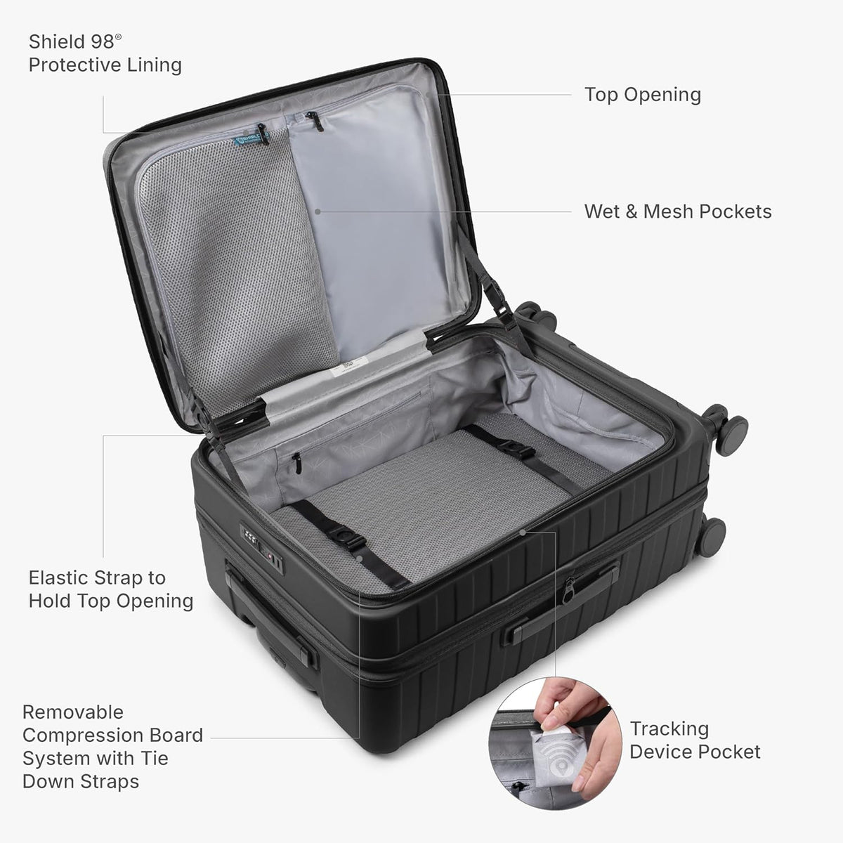 Novia Top Opening Expandable Polycarbonate Luggage with Spinner Wheels, Autumn Leaves, 21-Inch Carry-on