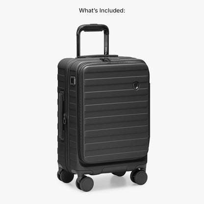 Novia Top Opening Expandable Polycarbonate Luggage with Spinner Wheels, Autumn Leaves, 21-Inch Carry-on