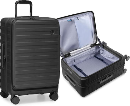 Novia Top Opening Expandable Polycarbonate Luggage with Spinner Wheels, Autumn Leaves, 21-Inch Carry-on