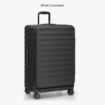 Novia Top Opening Expandable Polycarbonate Luggage with Spinner Wheels, Autumn Leaves, 21-Inch Carry-on