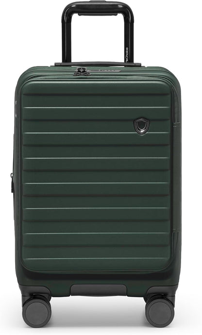 Novia Top Opening Expandable Polycarbonate Luggage with Spinner Wheels, Autumn Leaves, 21-Inch Carry-on
