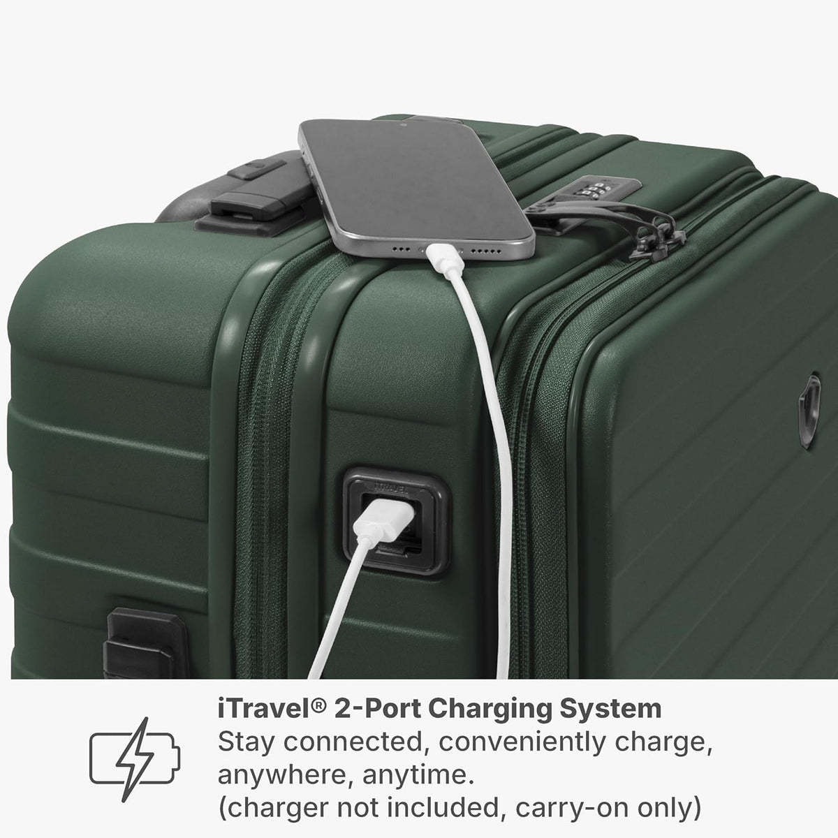 Novia Top Opening Expandable Polycarbonate Luggage with Spinner Wheels, Autumn Leaves, 21-Inch Carry-on
