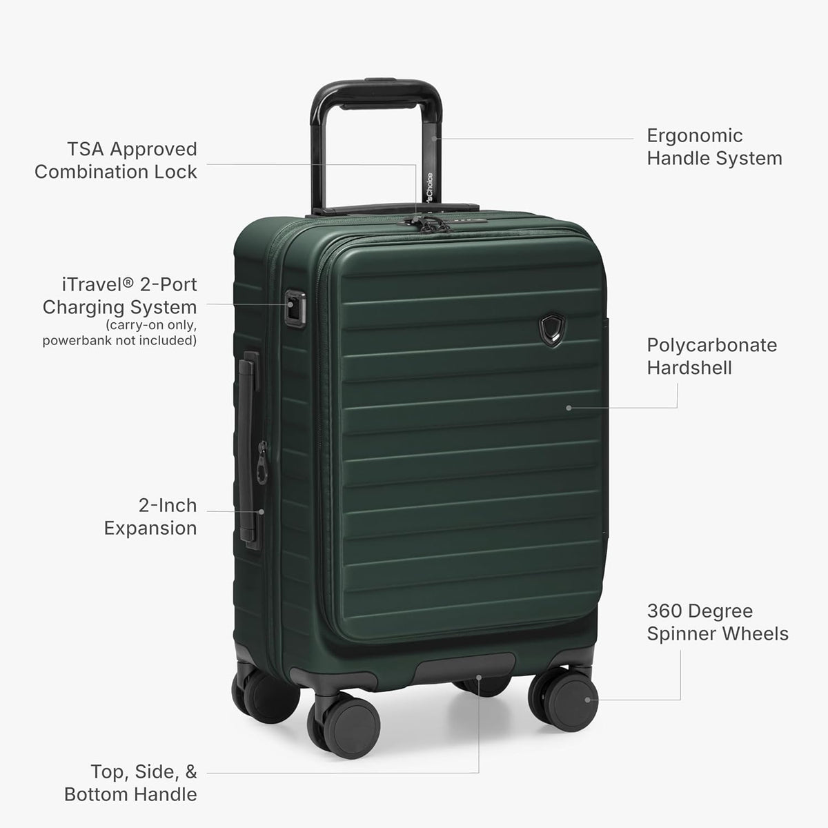 Novia Top Opening Expandable Polycarbonate Luggage with Spinner Wheels, Autumn Leaves, 21-Inch Carry-on