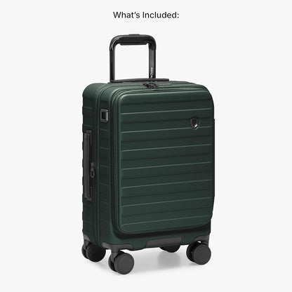 Novia Top Opening Expandable Polycarbonate Luggage with Spinner Wheels, Autumn Leaves, 21-Inch Carry-on