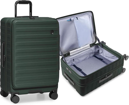Novia Top Opening Expandable Polycarbonate Luggage with Spinner Wheels, Autumn Leaves, 21-Inch Carry-on
